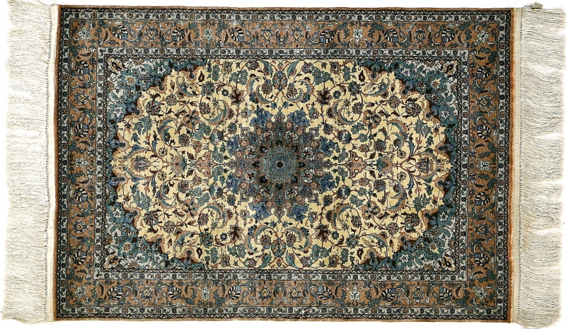 シルク 中国産絨毯 カーペット□2613-150
